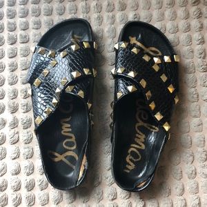 Sam Edelman studded slip-on sandals. 7.